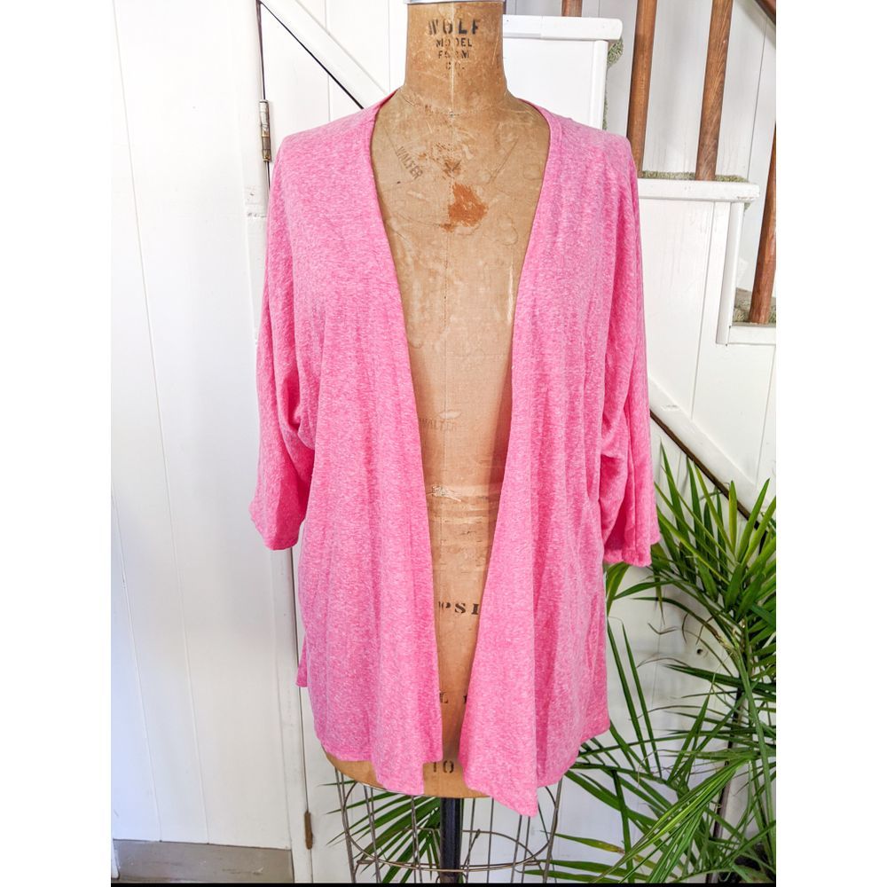Lularoe Lindsay Solid Pink Kimono Medium Like New
